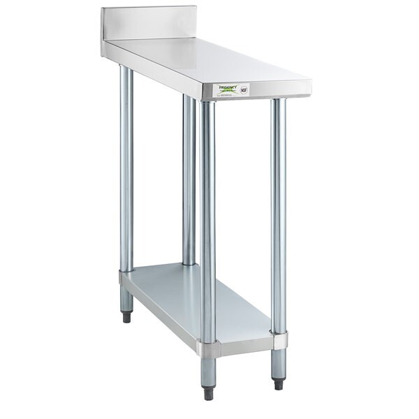 36″W x 12″L Stainless Steel Equipment Filler Table with Backsplash & Undershelf