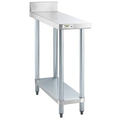 36″W x 12″L Stainless Steel Equipment Filler Table with Backsplash & Undershelf