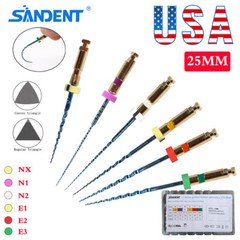 6pcs Dental Endo treatment Root Canal Engine Hand Use NiTi Rotary Files 25MM