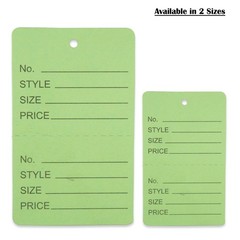 500 Qty Unstrung Colored Price/Receipt Tags w/Easy-Tear Stub