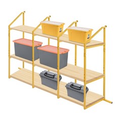 4 Pack Cargo Shipping Container Shelving Shelf Bracket 19″x52″ Universal Yellow