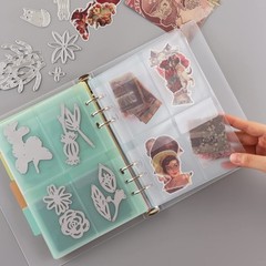 BAOFALI 40 Pages/2Set A5 6 Ring Clear Stamps Storage Embossing Folder Storage…