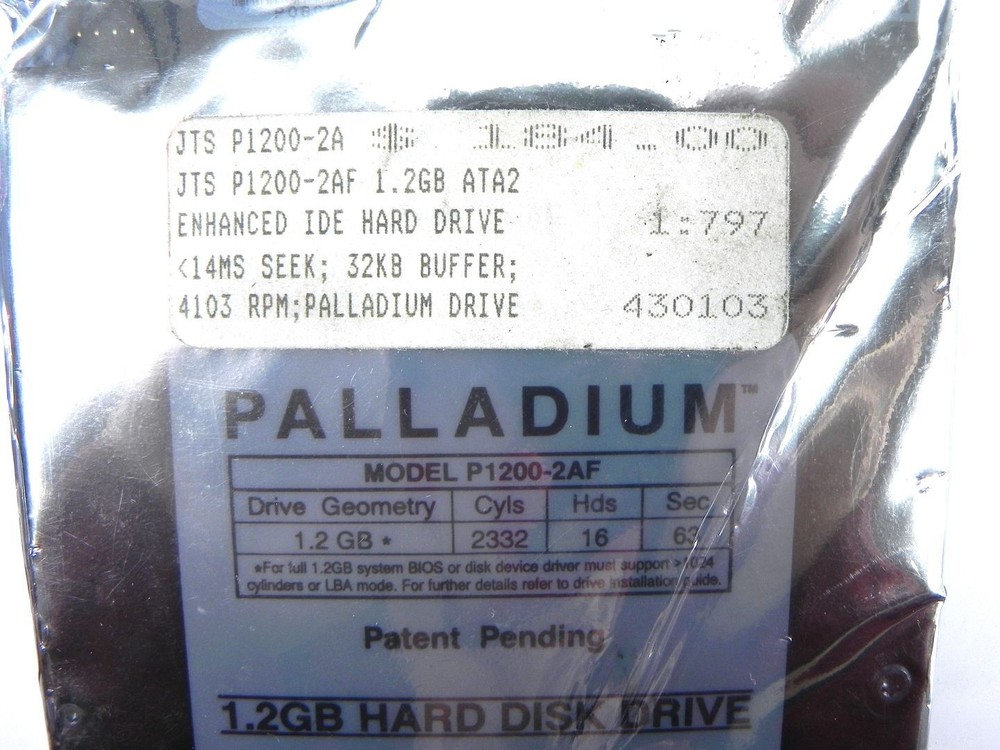 JTS P1200-2A – NEW PALLADIUM P1200-2AF IDE 1.2GB 3.5″ ATA2