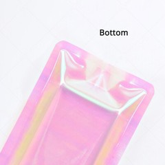 Assorted Sizes Double-Side Glossy Holographic Pink Mylar Flat Zip Lock Pouch Bag