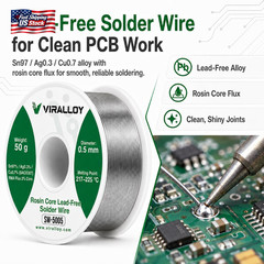 0.5Mm Lead Free Solder Wire, Rosin Core Solder for Electronics, Sn97/Ag0.3/Cu0.7