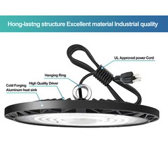 20Pack 200W UFO LED High Bay Light with Hook & Cable for Gym Factory Barn Garage