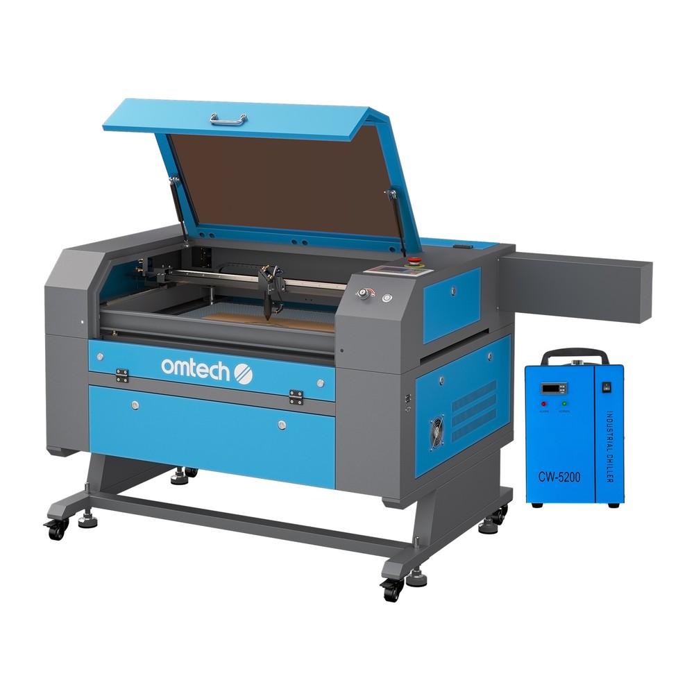 OMTech 100W 20×28 CO2 Laser Engraver Cutter Marker with CW-5200 Water Chiller