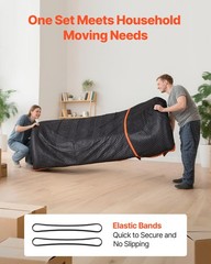 VEVOR 12 Pcs Moving Blankets 72 x 40 in Large Packing Blanket with Elastic Bands