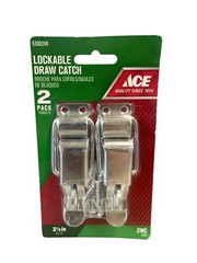 ACE Lockable Draw Catch Latch Hasp Zinc Plated 3.5″ 8.9cm 2 Pack with Screws