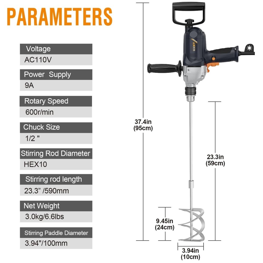 Corded Mixing Drill Machine with Spade Handle