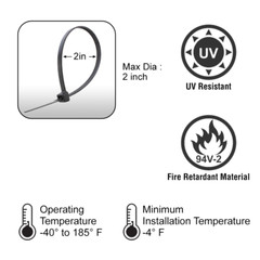 Cable Zip Ties 8inch 12inch Black by United CSS