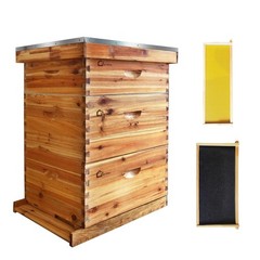 Langstroth Beehive 10 Wooden Frame Box Kit with Waxed Boxes, 2 Deep and 1 Medium