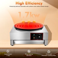 16″ Commercial Electric Crepe Maker Pancake Machine Big Hotplate Non Stick 1700W