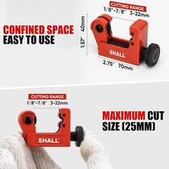 SHALL 4-Piece Tubing Cutter Set, 1/4” to 2”OD Heavy Duty Copper Pipe Cutter, 1