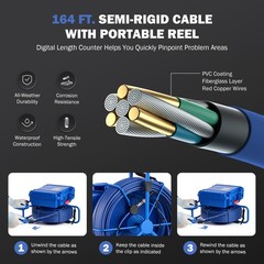9 In Self-Leveling Sewer Camera 50m/164ft Pipe Inspection Camera w 512Hz Locator