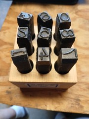 1/2 inch 12.7 mm Groove Grip Steel REVERSE Figure Stamps