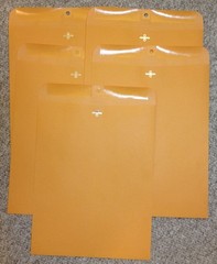 Five (5) Kraft Envelopes 12 x 15.5 Shipping Catalog Yellow Clasp
