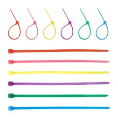 600pcs Small Colored Zip Ties 6 Inch Multi-Color Zip Wire Tie for Deco Mesh W…
