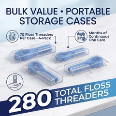 Bopika Floss Threaders for Braces and Implants, 280 Count | BPA, PTFE & PFAS-…