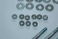 Carriage Bolts Sets 4″ x 8mm Lot of 9 With Nuts & Washers