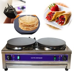 220V Electric Crepes Making Machine Dia15.7IN Double Head Circular Pancake Maker