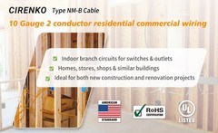 10/2 NM-B Cable 100FT w/Ground Solid Copper 600V UL Listed Orange Jacket