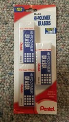 PENTEL HI-POLYMER ERASERS 3 Pack Large Size Eraser LATEX FREE