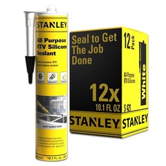 Stanley All Purpose RTV Silicone Sealant (Acetoxy cure) White – 10.1 fl oz