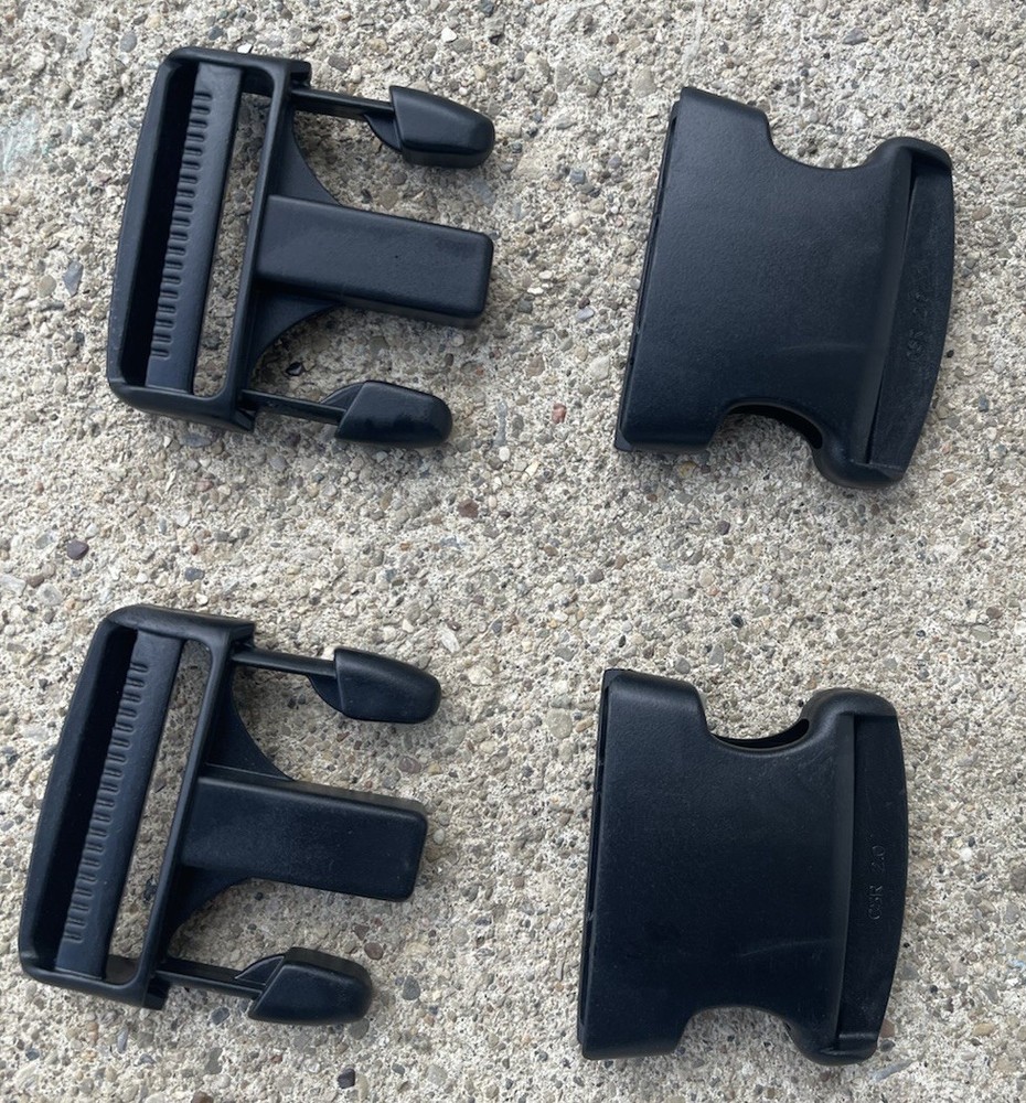 2 Sets 2″ ACW Acculoc Acetal Side Release Buckle Black CSR 2.0