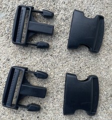 2 Sets 2″ ACW Acculoc Acetal Side Release Buckle Black CSR 2.0