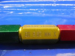 9.80 & 10.20 mm CLASS X SMOOTH PIN PLUG GAGE GO NO GO 10 10.0 MM .3750 +.0108