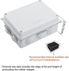 5.9 x 4.3 x 2.8 Inch Junction Box – Durable, Waterproof and Easy to Install