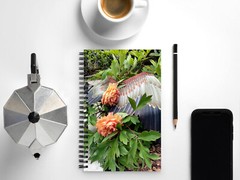 Blank Journal 5.5 × 8.5 Inches, Garden Angel – Peonies, Spiral Bound, 140 Pages