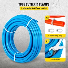 Uimoso 1/2~2 X 100ft Red & Blue PEX Tubing For Potable Water w~Cutter & Clamp~H