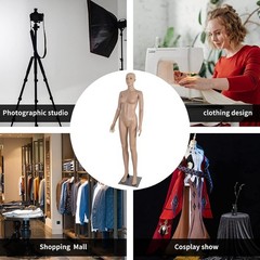 Female Mannequin Full Body PP Realistic Display Head Turns Dress Form with Base