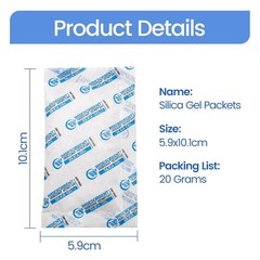 20 Gram 15 Packs Silica Gel Packets Dessicant for Storage, Humidity Packs