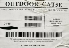 All Star Cable CAT5E UTP Waterblock Tape Direct Burial Network Cable Black/100ft