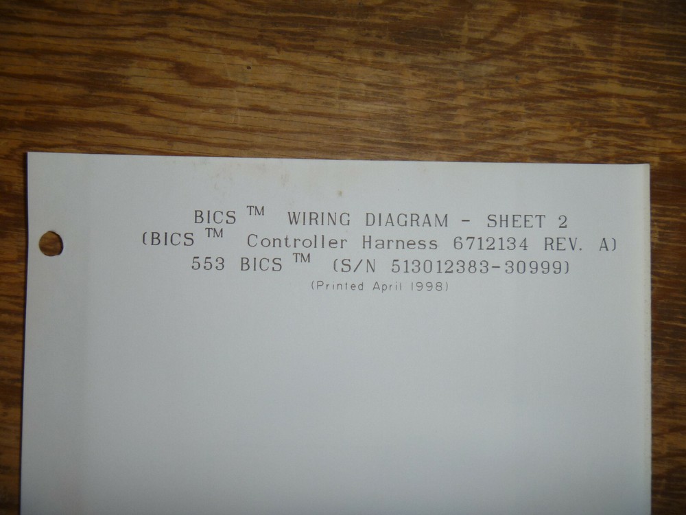 Bobcat 553 BICS Skid Steer Electrical Wiring Diagram Schematic Manual -513012383