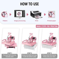 8 in 1 Heat Press Printing Machine 15″x12″ Sublimation Transfer w/ 30OZ Tumblers