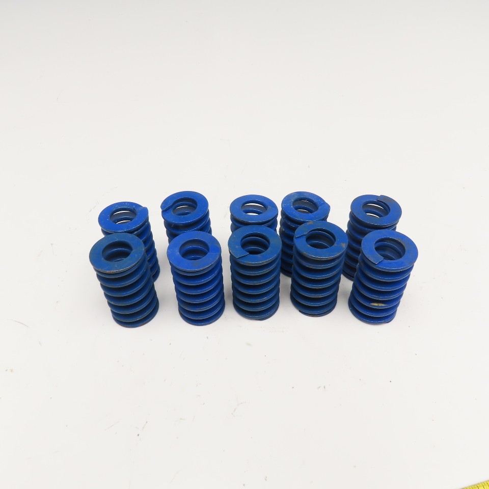 3/4″ x 1-1/2″ Flat Wire Compression Blue Die Spring 2.600 OAL Lot Of 10