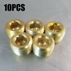 10PCS 3/8″ Solid Brass Male NPT Thread Allen Head Pipe Plug Hex Socket