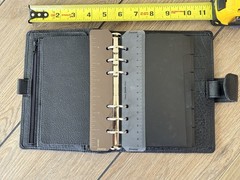 VAN DER SPEK Black Planner Cover for FiloFax Personal Size w/Leather Flyleaf