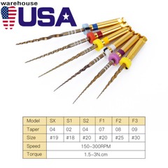 Limas rotatorias NITI para endodoncia dental Uso del motor Gold Taper SX-F3 25mm