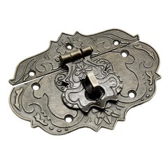 Litoexpe Antique Embossing Decorative Brass Hasp Clasp Latch Lock with Screws…