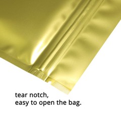Multi-Size Both Sided Glossy Gold Foil Mylar Flat Zip lock Bag Wholesale G03