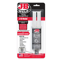J-B Weld Original Steel Reinforced Epoxy Syringe, High Strength, 2 Pack, Dark