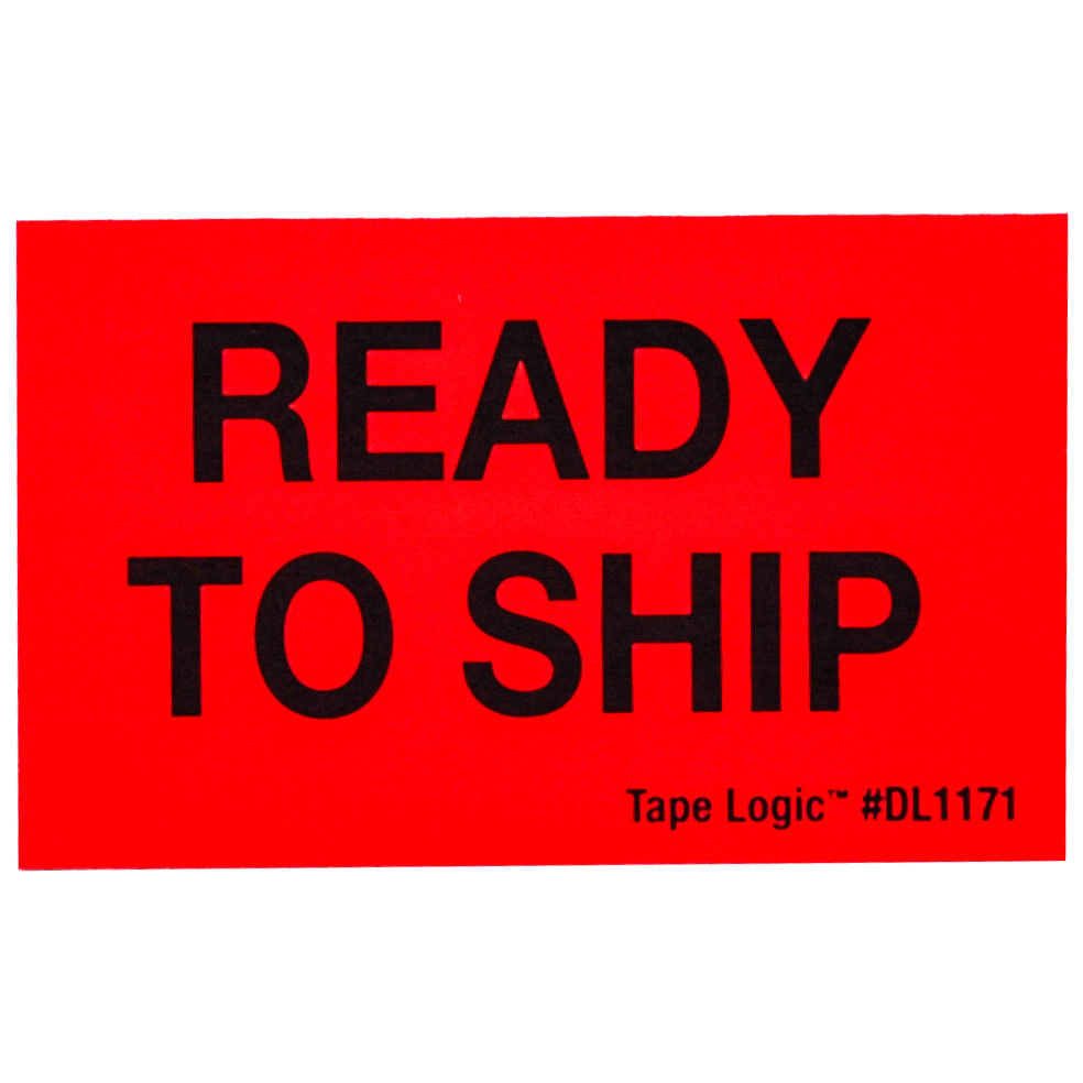 Tape Logic DL1171 “Ready To Ship ” Labels, 1-1/4 x 2″, Red, Roll of 500