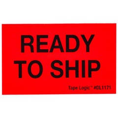 Tape Logic DL1171 “Ready To Ship ” Labels, 1-1/4 x 2″, Red, Roll of 500