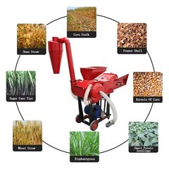 Grass Cutting&Kneading&Crushing All-in-one Machine w/Self-priming&Conveyor 220V