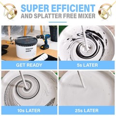 Paint Mixer for Drill, 1-5 Gallon Bucket, Paint Stirrer for Drill, Zinc Plated,